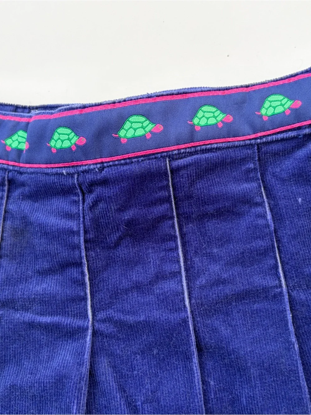 The Beaufort Bonnet Co Girls Size 7 Blue Corduroy Turtle Skort